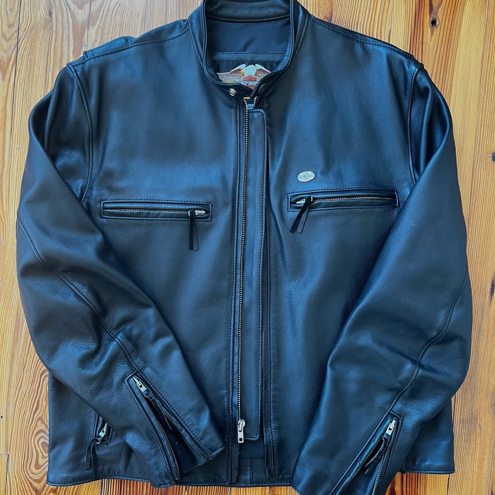 Vintage Harley Davidson Cafe Racer Leather Jacket. 20 years old